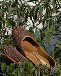Brown Embroidered Punjabi Jutti